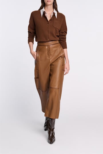 Dorothee Schumacher Peg top leather pants terra