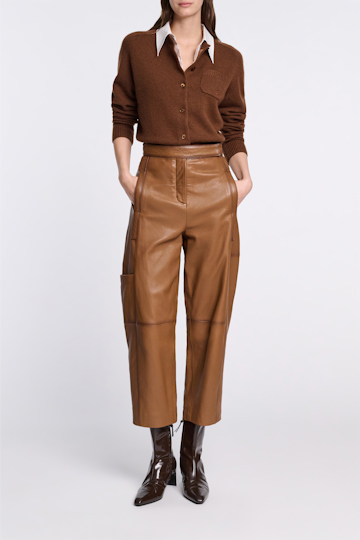 Dorothee Schumacher Peg top leather pants terra