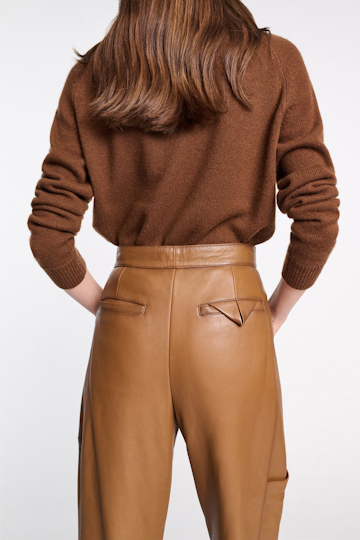 Dorothee Schumacher Peg top leather pants terra