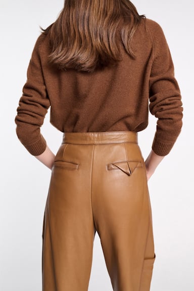 Dorothee Schumacher Peg top leather pants terra