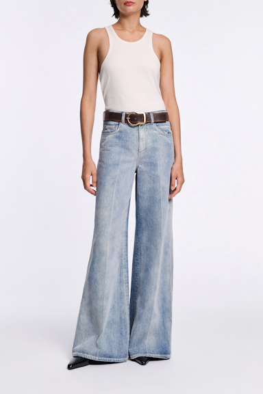 Dorothee Schumacher Peg top leather pants terra
