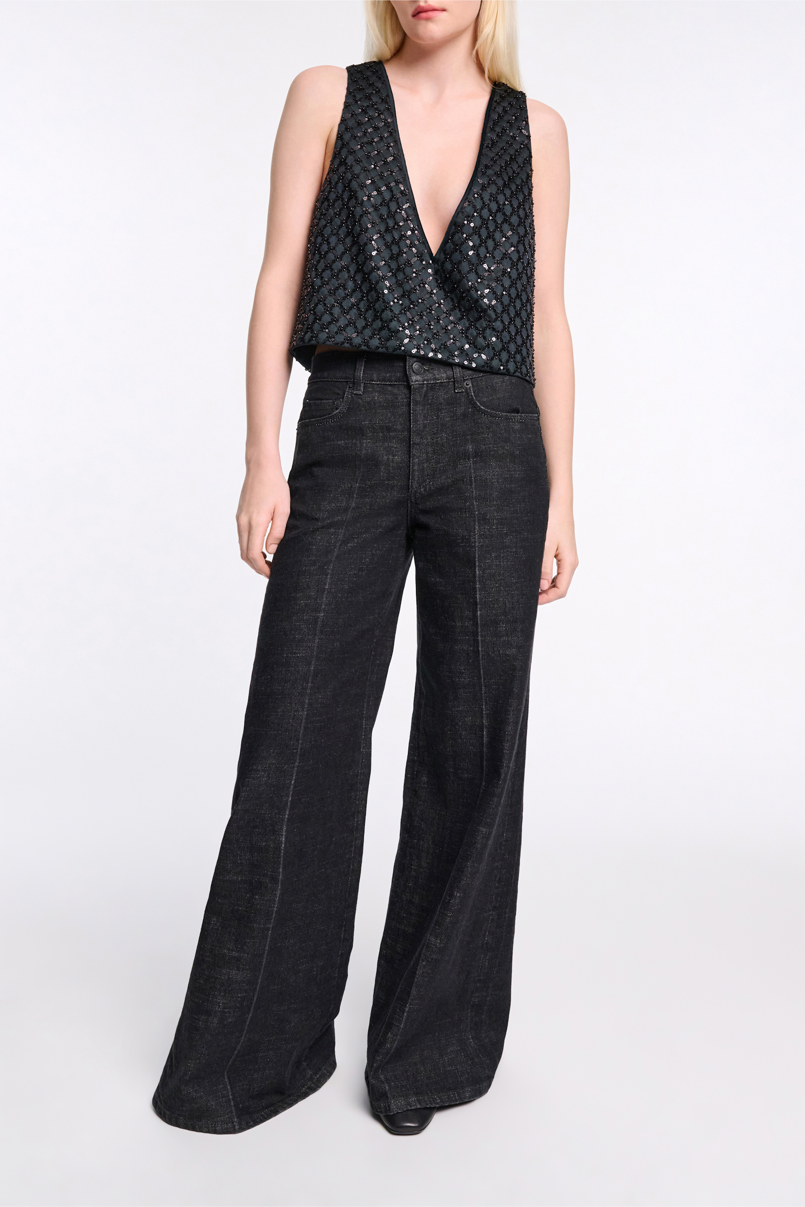 Dorothee Schumacher Long, wide Denim stone black denim