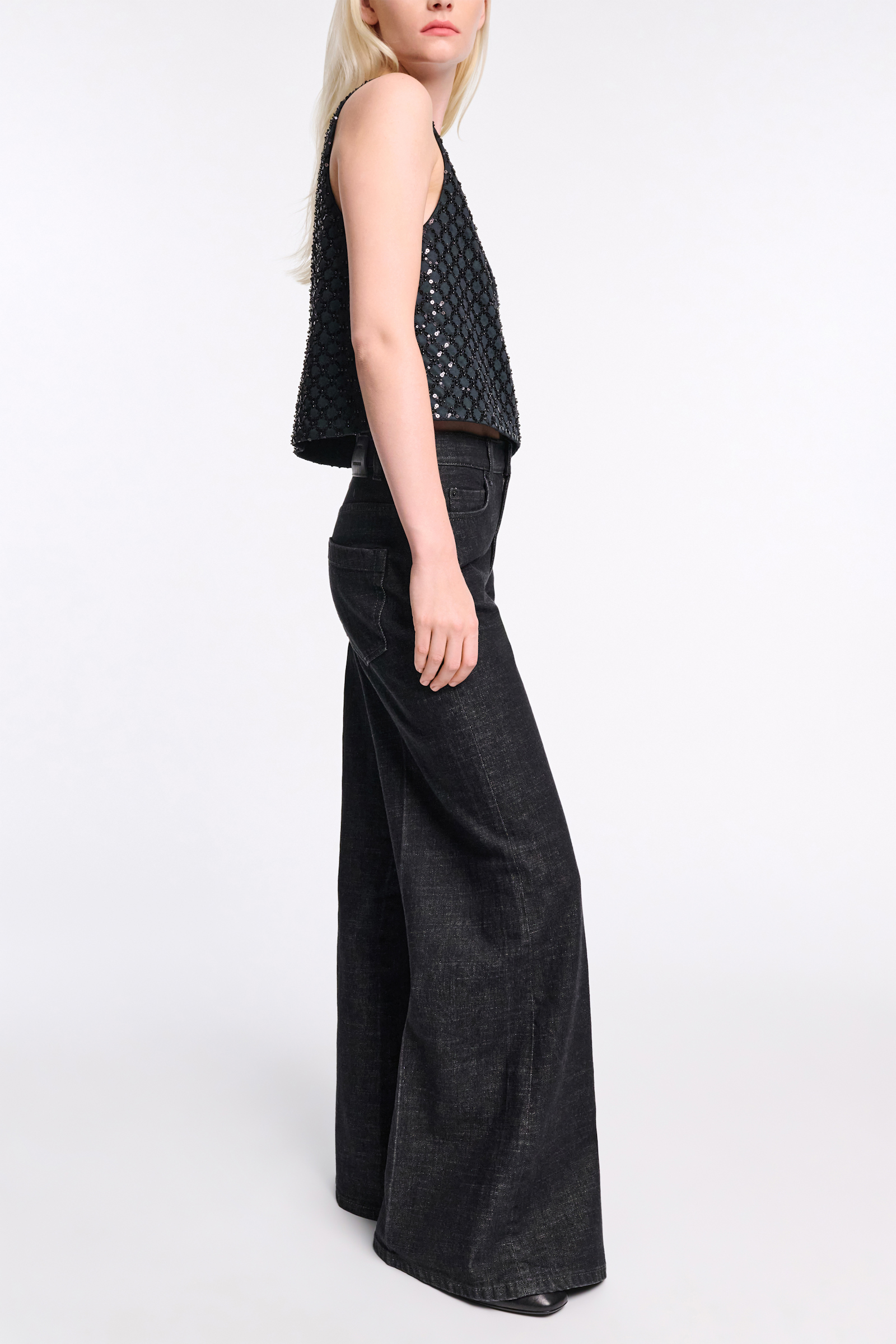 Dorothee Schumacher Long, wide Denim stone black denim