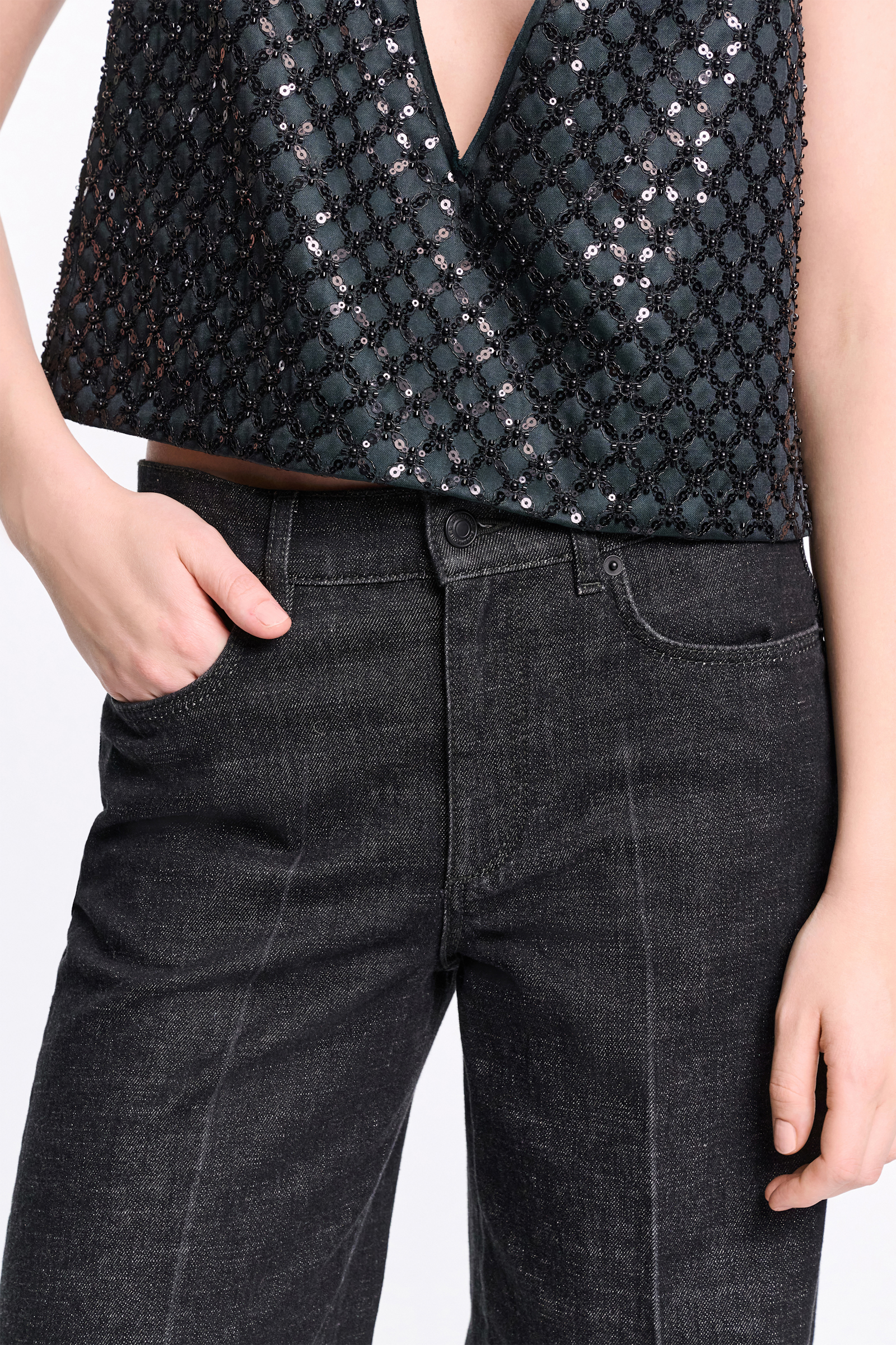 Dorothee Schumacher Long, wide Denim stone black denim