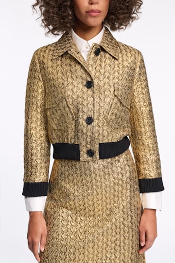 Dorothee Schumacher Golden Lurex blouson jacket gold