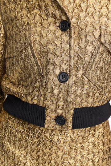 Dorothee Schumacher Golden Lurex blouson jacket gold