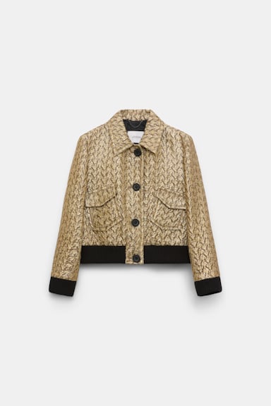 Dorothee Schumacher Golden Lurex blouson jacket gold