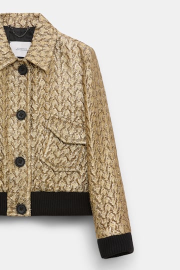Dorothee Schumacher Golden Lurex blouson jacket gold