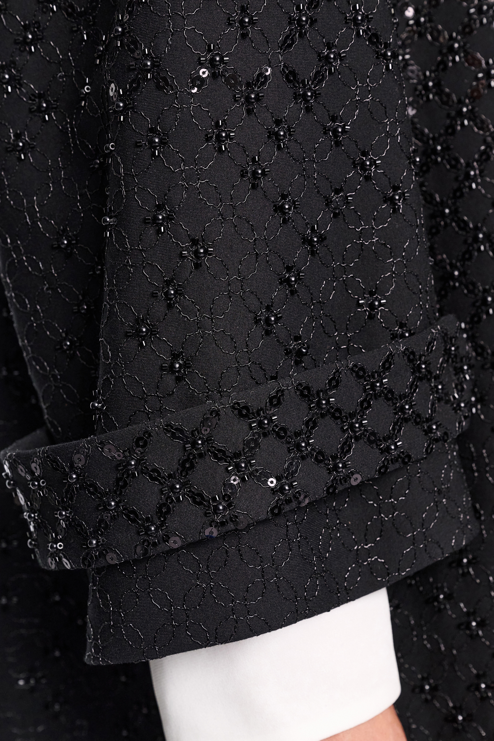 Dorothee Schumacher Bestickter Mantel aus Punto Milano pure black