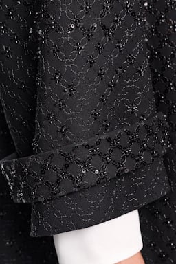 Dorothee Schumacher Bestickter Mantel aus Punto Milano pure black