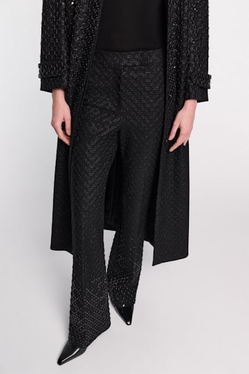 Dorothee Schumacher Sequin embellished coat in Punto Milano pure black