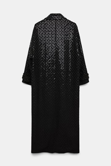 Dorothee Schumacher Sequin embellished coat in Punto Milano pure black