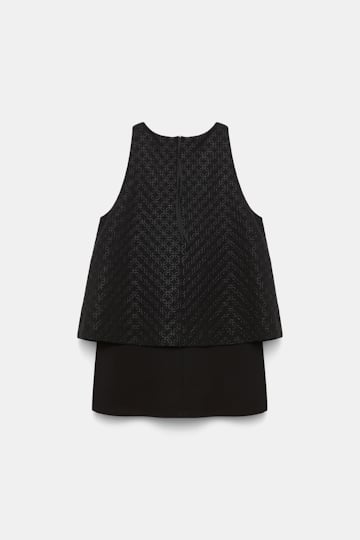 Dorothee Schumacher Embroidered tank top with bow detail pure black