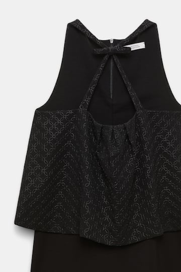 Dorothee Schumacher Embroidered tank top with bow detail pure black