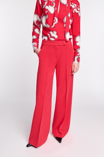 Dorothee Schumacher Hose mit weitem Bein aus Punto Milano lipstick red