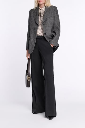 Dorothee Schumacher Hose mit weitem Bein aus Punto Milano charcoal melange