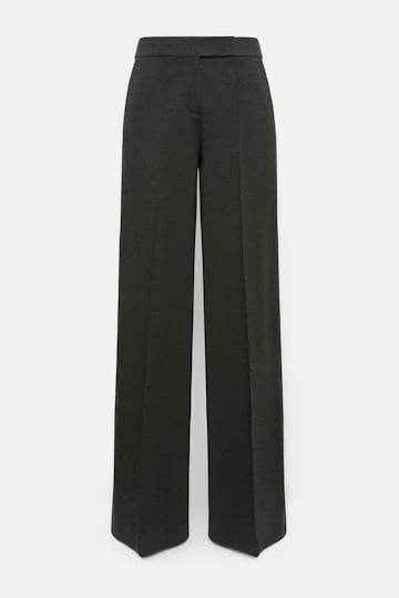 Dorothee Schumacher Hose mit weitem Bein aus Punto Milano charcoal melange