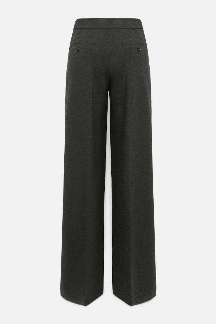 Dorothee Schumacher Hose mit weitem Bein aus Punto Milano charcoal melange