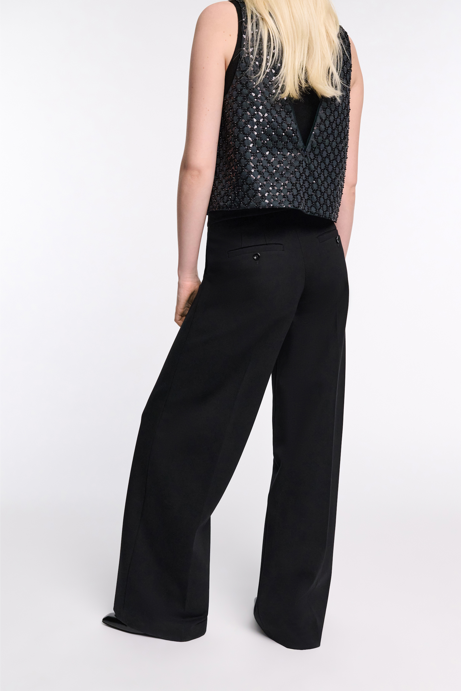 Dorothee Schumacher Hose mit weitem Bein aus Punto Milano pure black