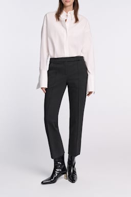 Dorothee Schumacher Slim fit pants in Punto Milano charcoal melange