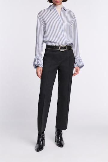 Dorothee Schumacher Hose mit schmalem Bein aus Punto Milano charcoal melange