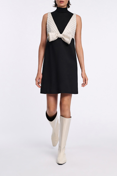 Dorothee Schumacher Sequin embellished dress in Punto Milano black-offwhite