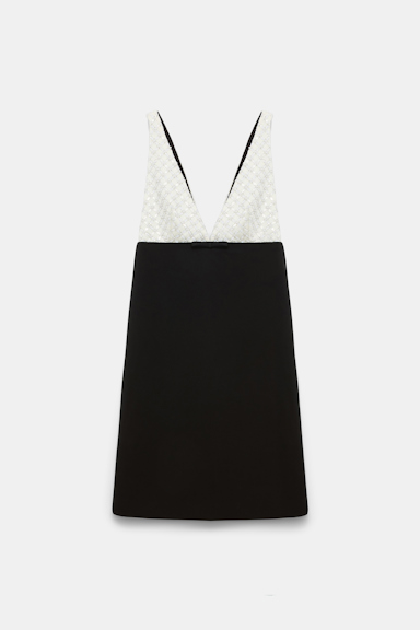 Dorothee Schumacher Sequin embellished dress in Punto Milano black-offwhite