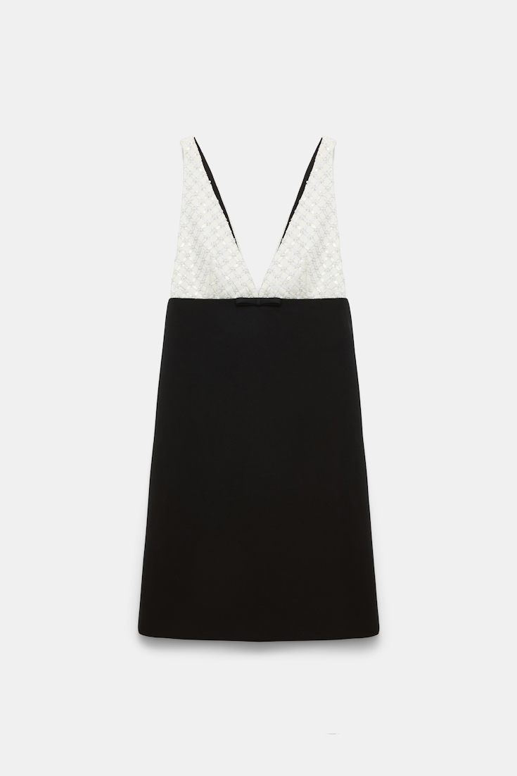 Dorothee Schumacher Sequin embellished dress in Punto Milano black-offwhite