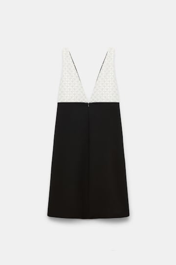 Dorothee Schumacher Besticktes Kleid aus Punto Milano black-offwhite