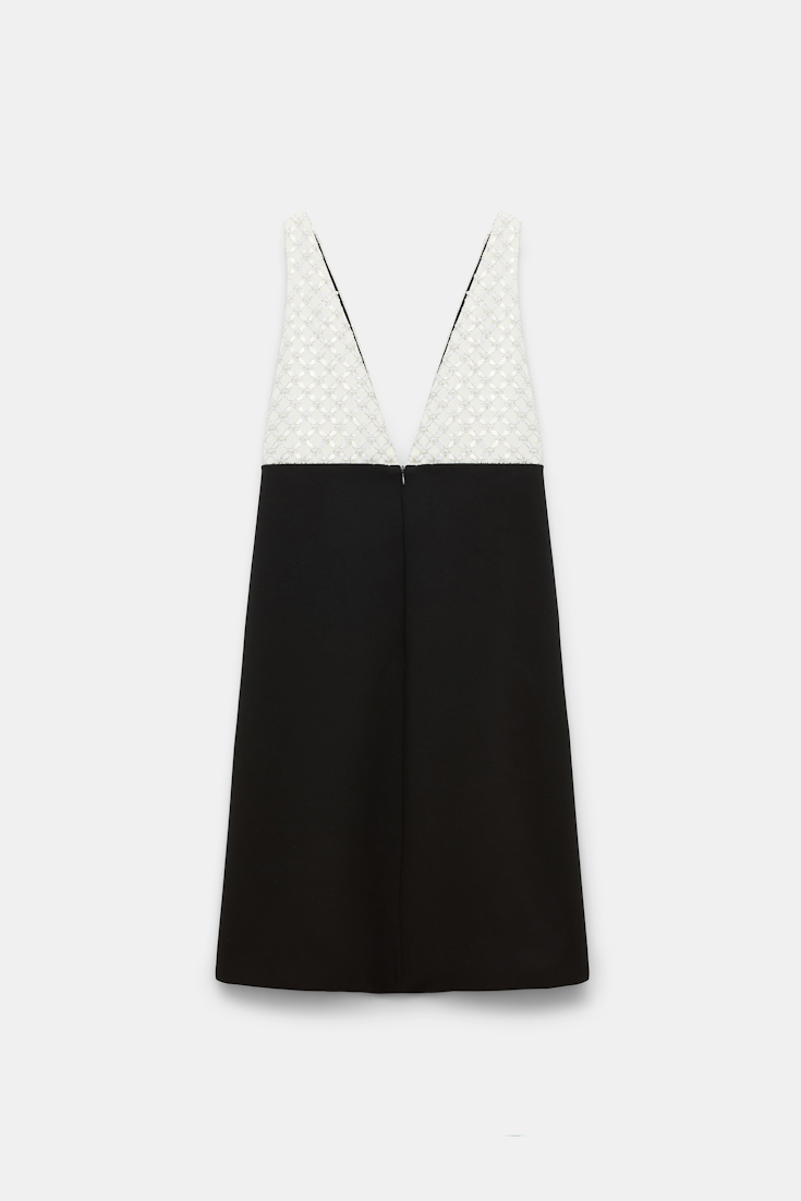 Dorothee Schumacher Sequin embellished dress in Punto Milano black-offwhite