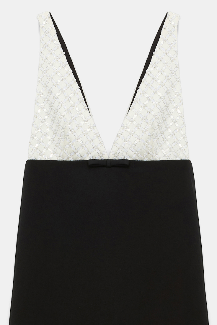 Dorothee Schumacher Sequin embellished dress in Punto Milano black-offwhite