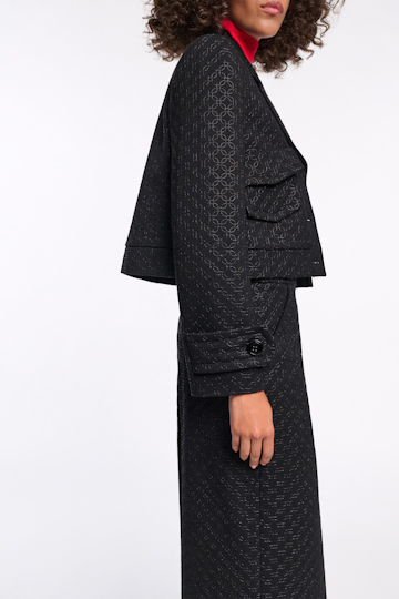 Dorothee Schumacher Embroidered blouson in Punto Milano pure black