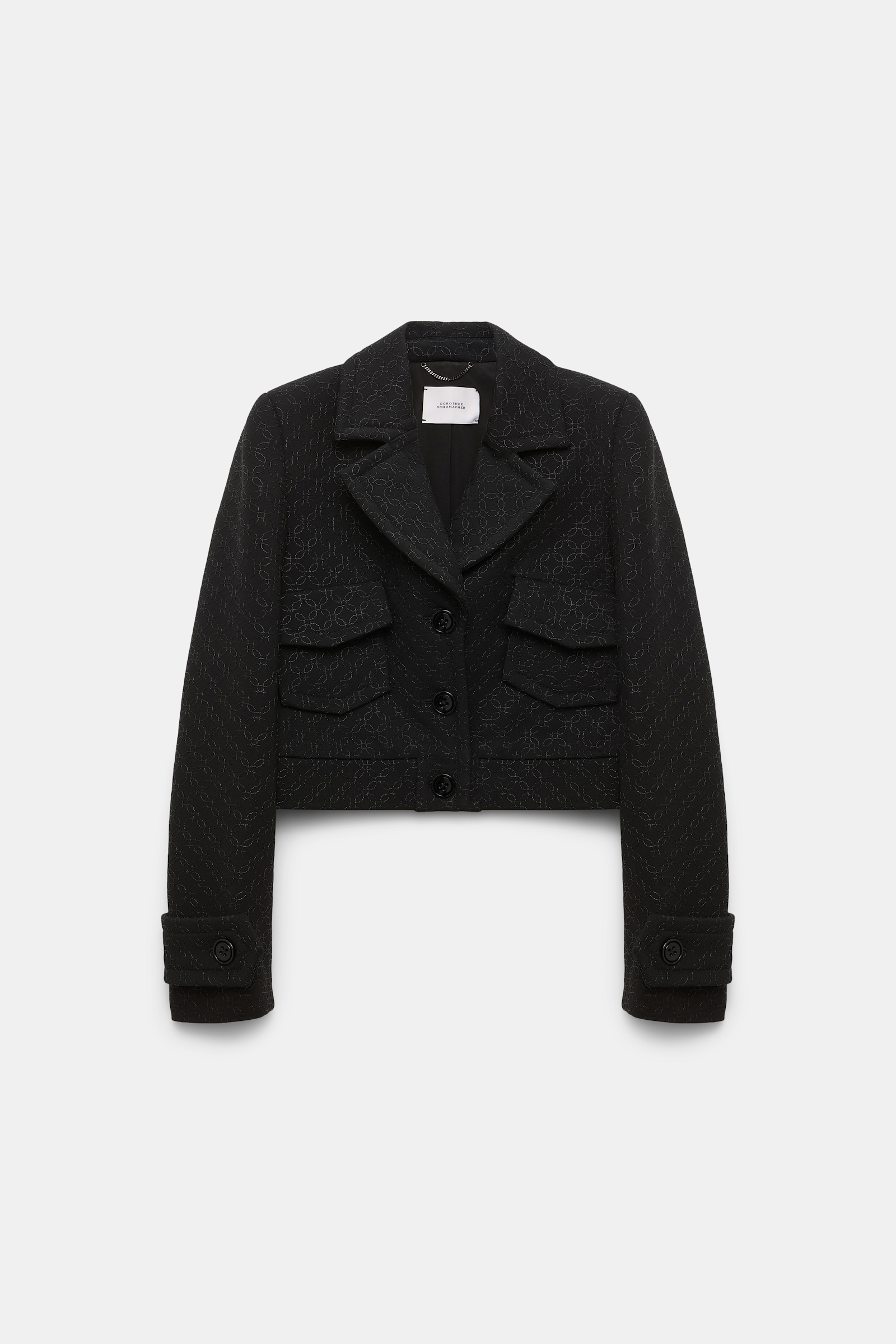 Dorothee Schumacher Einreihiger Blouson aus besticktem Punto Milano pure black