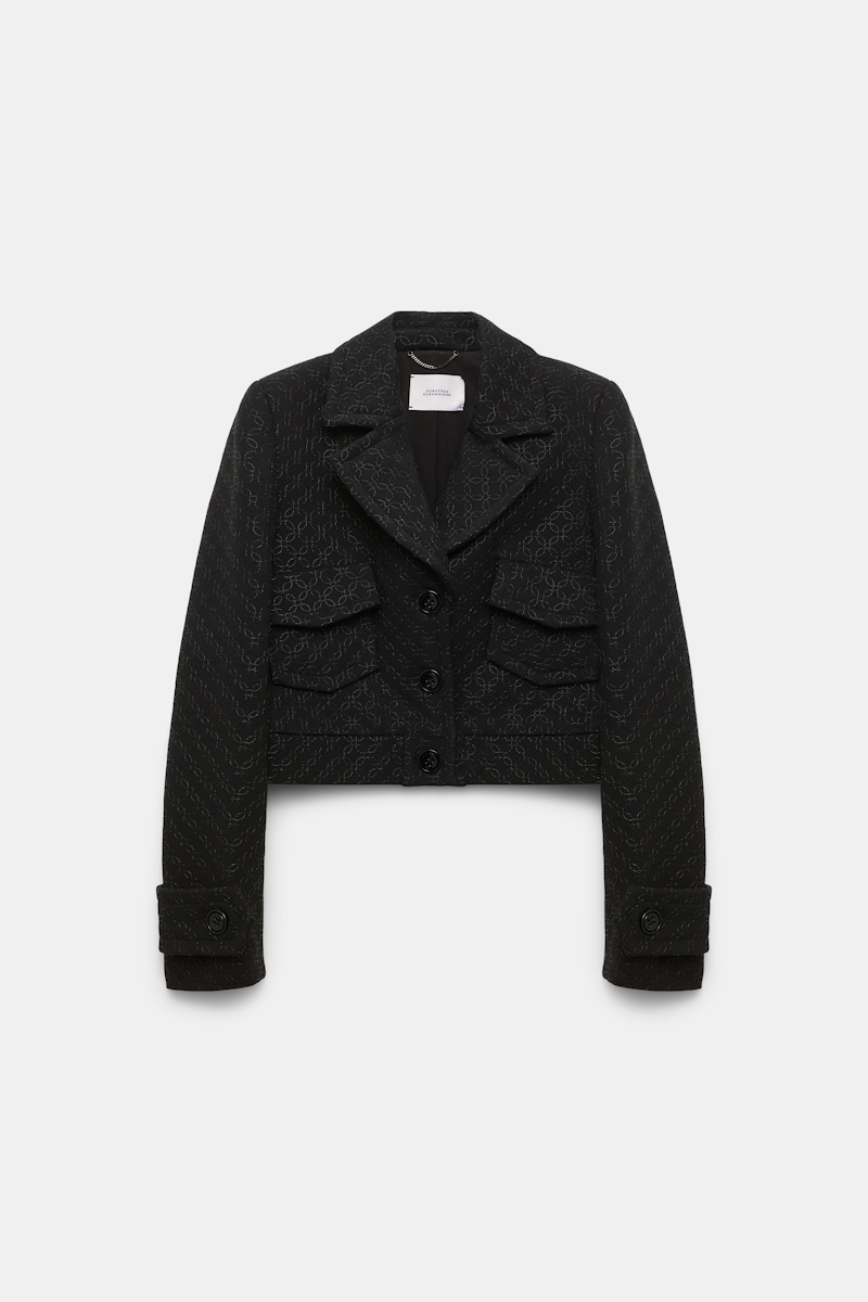 Dorothee Schumacher Embroidered Blouson In Punto Milano In Black