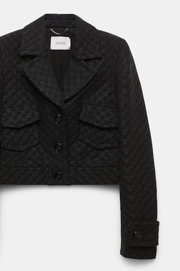 Dorothee Schumacher Embroidered blouson in Punto Milano pure black