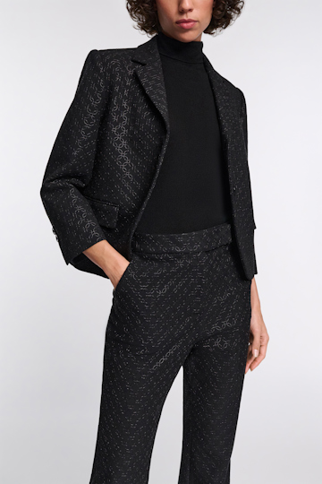 Dorothee Schumacher Embroidered mini blazer in Punto Milano pure black