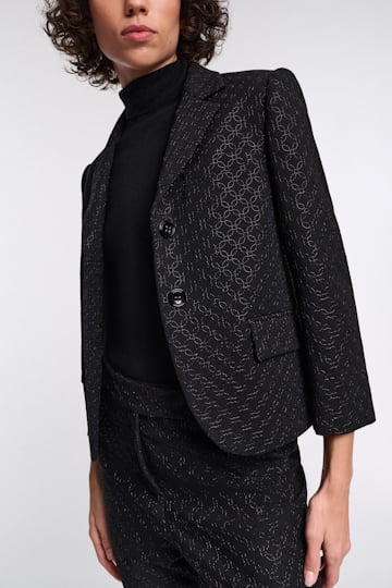 Dorothee Schumacher Embroidered mini blazer in Punto Milano pure black