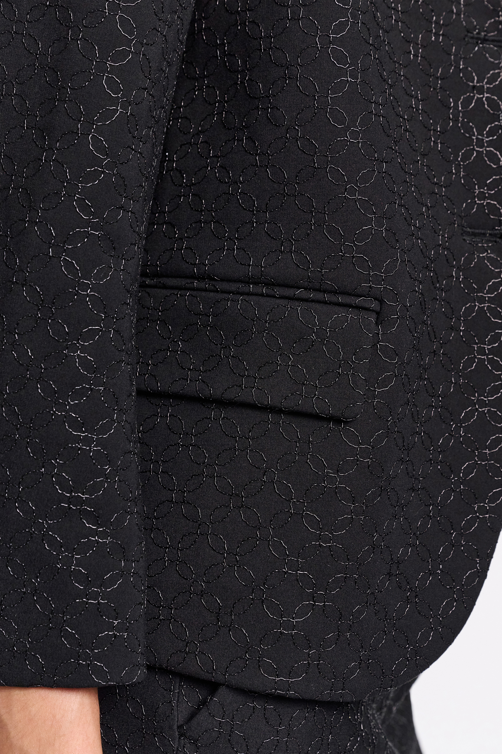 Dorothee Schumacher Mini-Blazer aus besticktem Punto Milano pure black