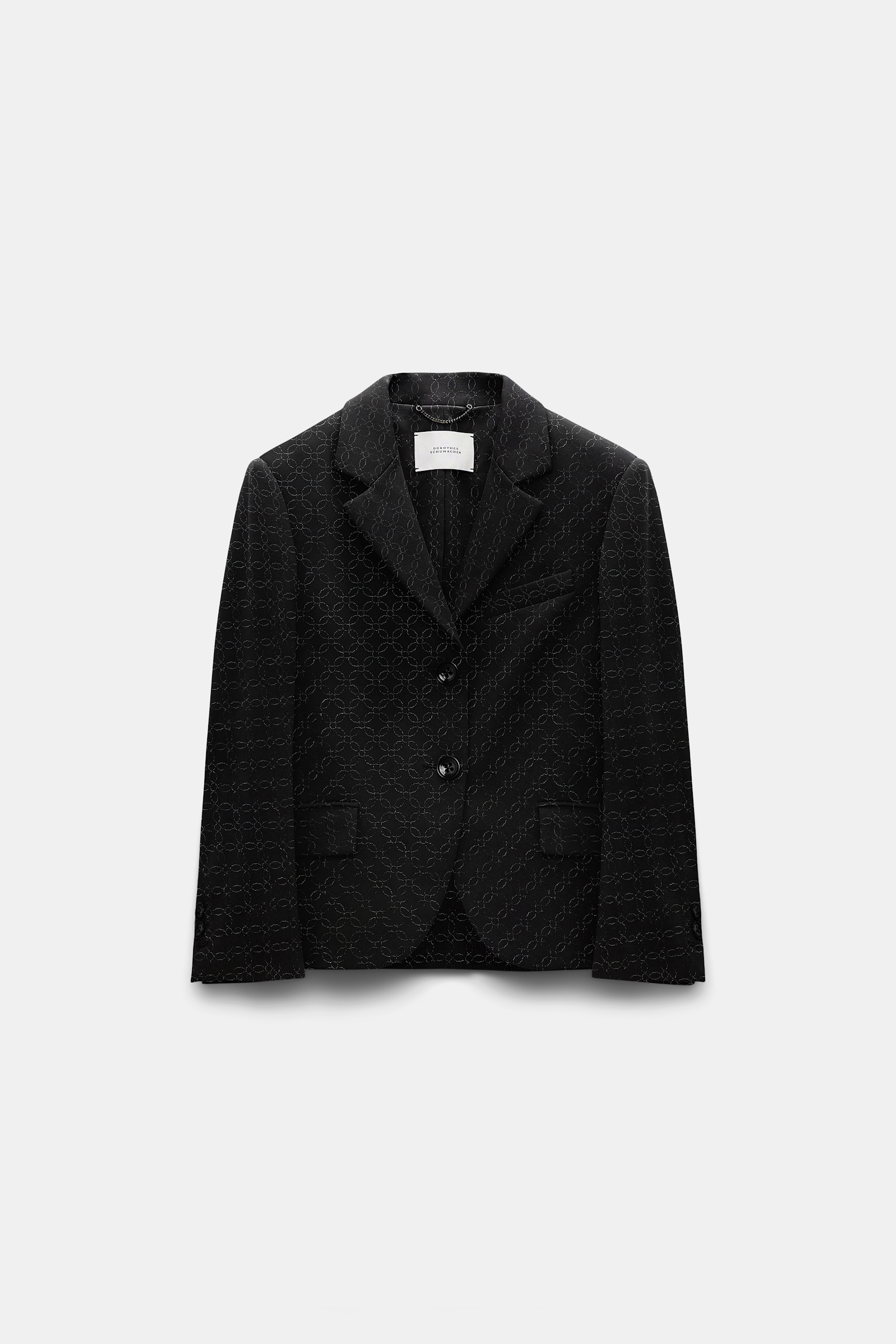 Dorothee Schumacher Mini-Blazer aus besticktem Punto Milano pure black