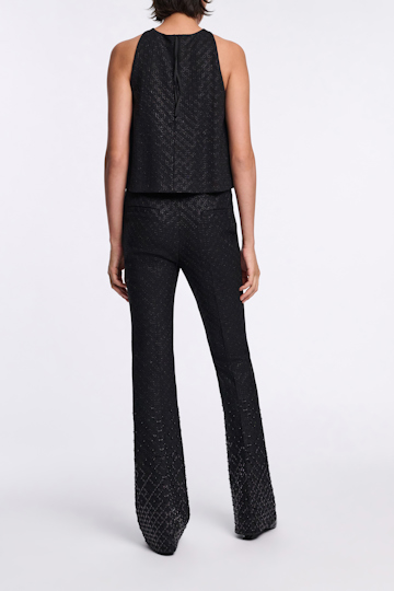 Dorothee Schumacher Dégradé sequin embellished flares in Punto Milano pure black