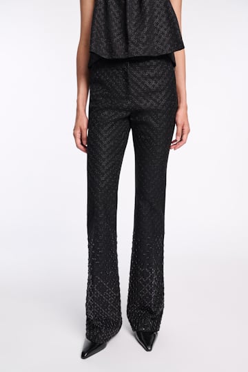 Dorothee Schumacher Dégradé sequin embellished flares in Punto Milano pure black