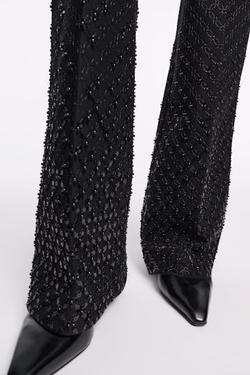 Dorothee Schumacher Dégradé sequin embellished flares in Punto Milano pure black