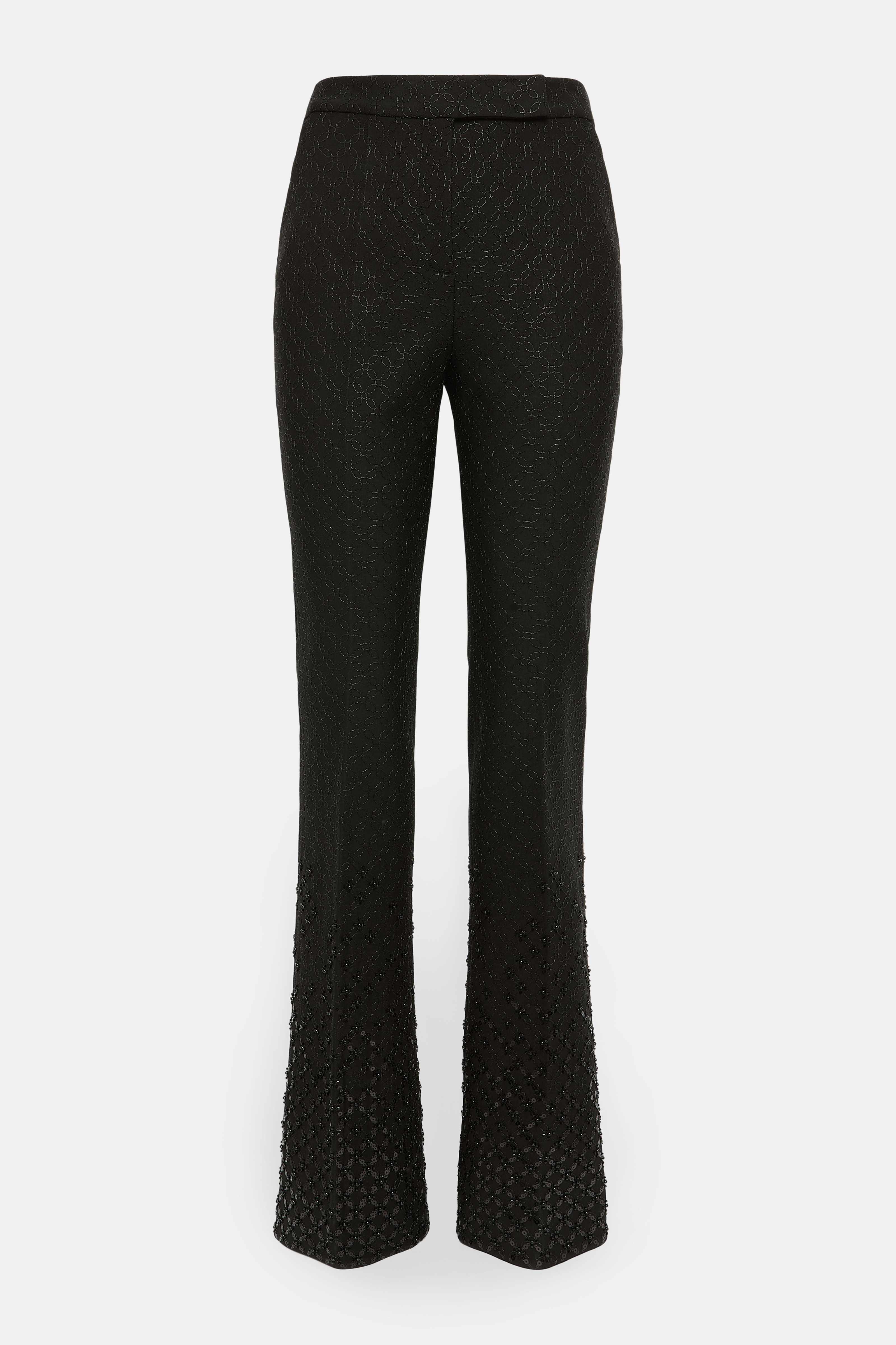 Dorothee Schumacher Dégradé sequin embellished flares in Punto Milano pure black
