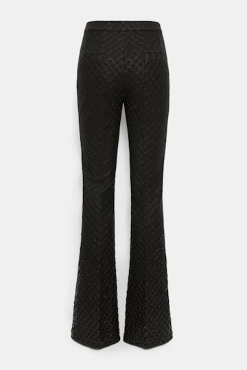 Dorothee Schumacher Dégradé sequin embellished flares in Punto Milano pure black