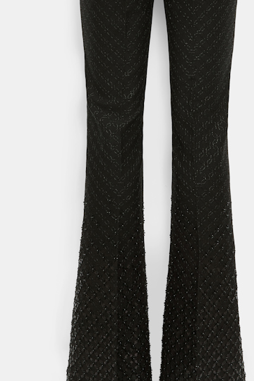 Dorothee Schumacher Dégradé sequin embellished flares in Punto Milano pure black