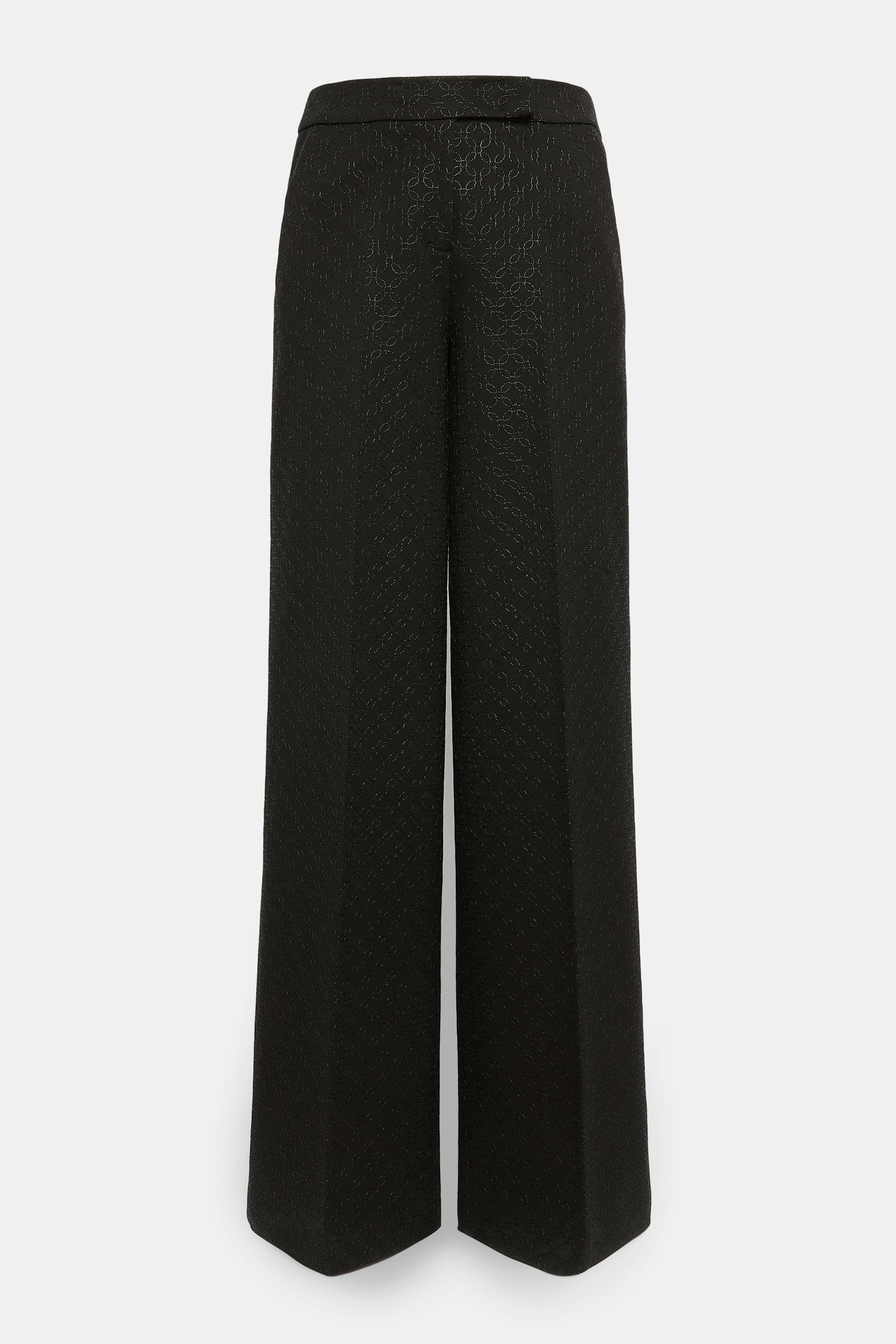 Dorothee Schumacher Hose mit weitem Bein aus besticktem Punto Milano pure black