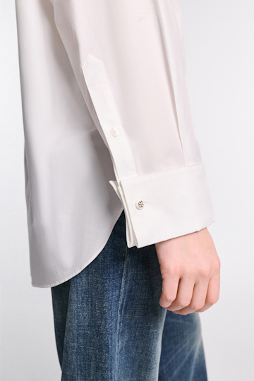 Dorothee Schumacher Poplin shirt with XL sequin bow white pearl