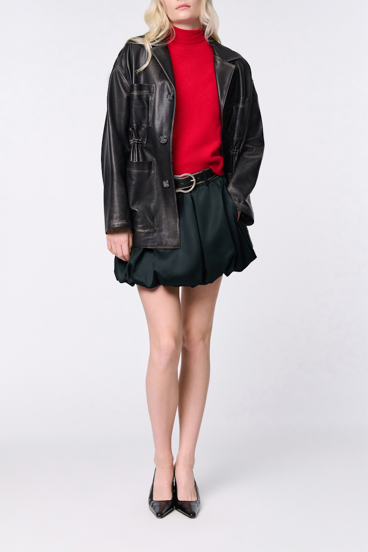 Dorothee Schumacher Mini-Ballonrock aus Duchesse graphite