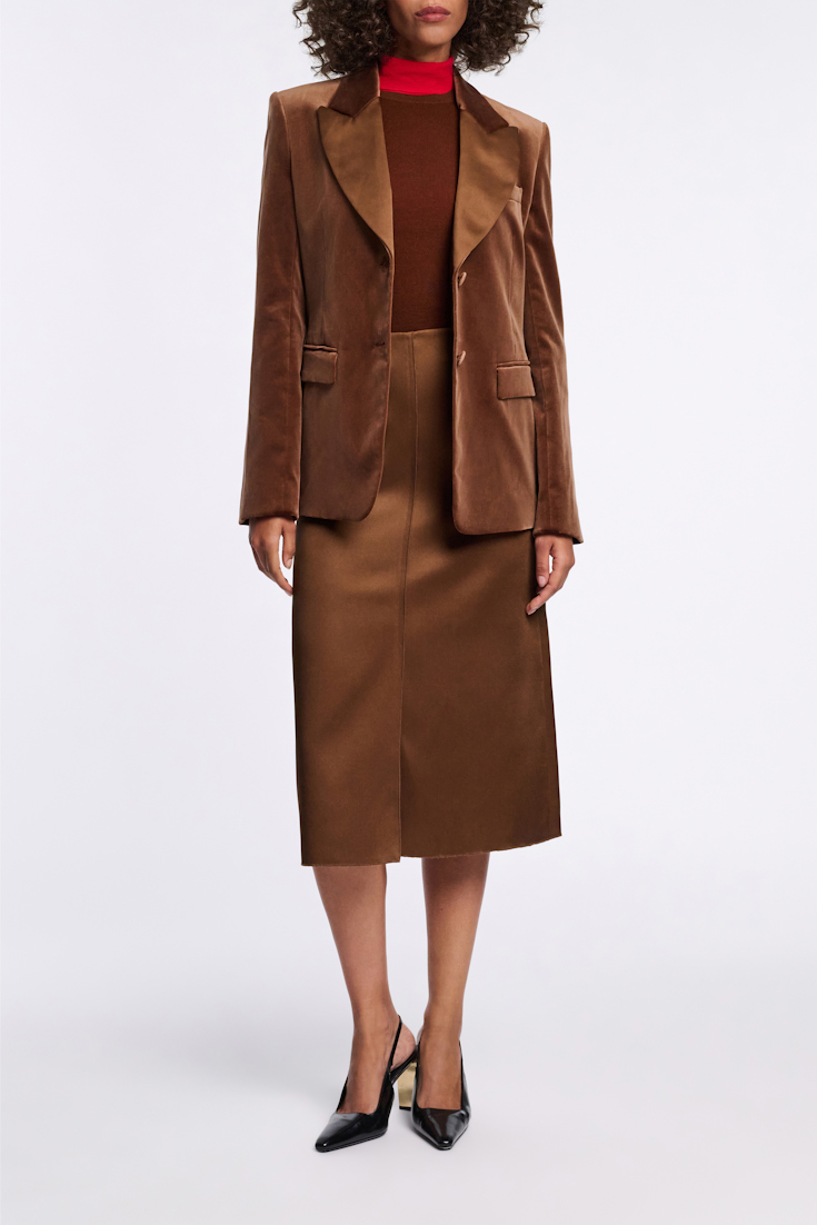 Dorothee Schumacher Pencilskirt mit Schlitzen aus Duchesse terra