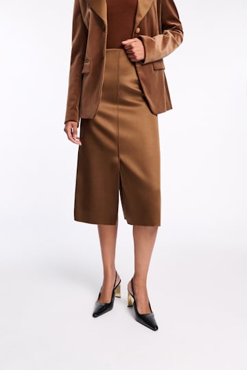 Dorothee Schumacher Pencilskirt mit Schlitzen aus Duchesse terra